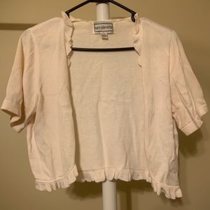 Cream Cropped Cardigan